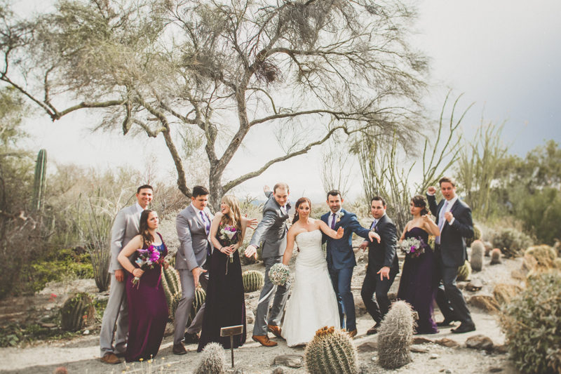 living desert wedding bridal partyphotos